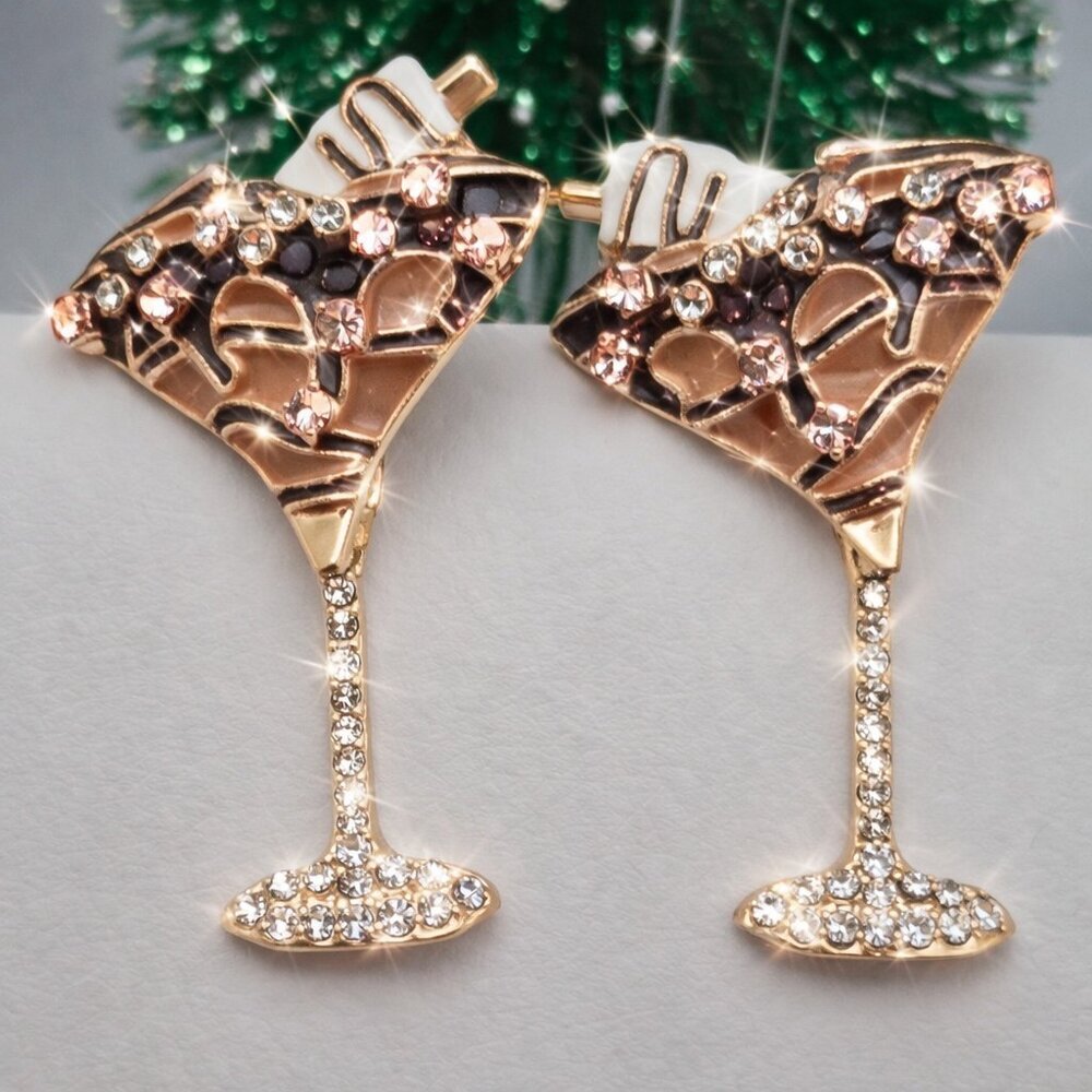 BaubleBar S’mores Martini Post-Back Earrings Gold-Tone Holiday